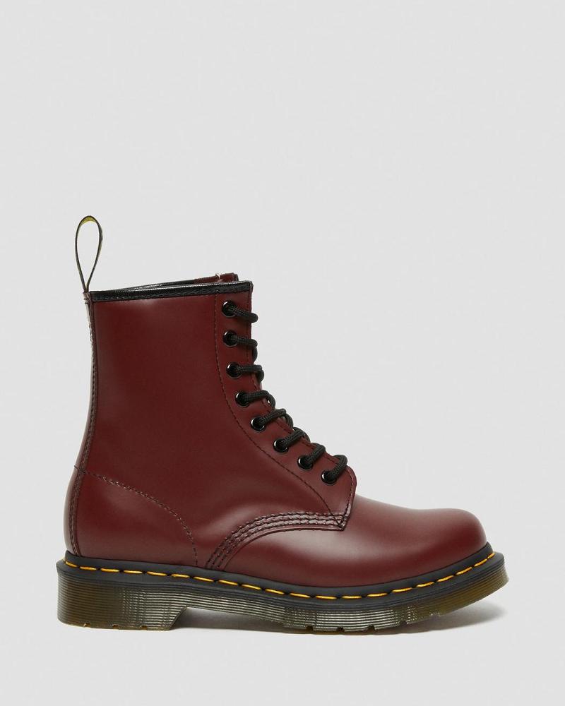 Women's Dr Martens 1460 Smooth Leather Lace Up Boots Pink / Red | AU 202LIS